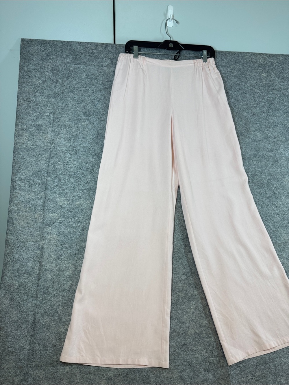 GO Silk 100% Silk Wide Leg Pants Pink Medium Quiet Luxury Resort Minimalist - Picture 3 of 13
